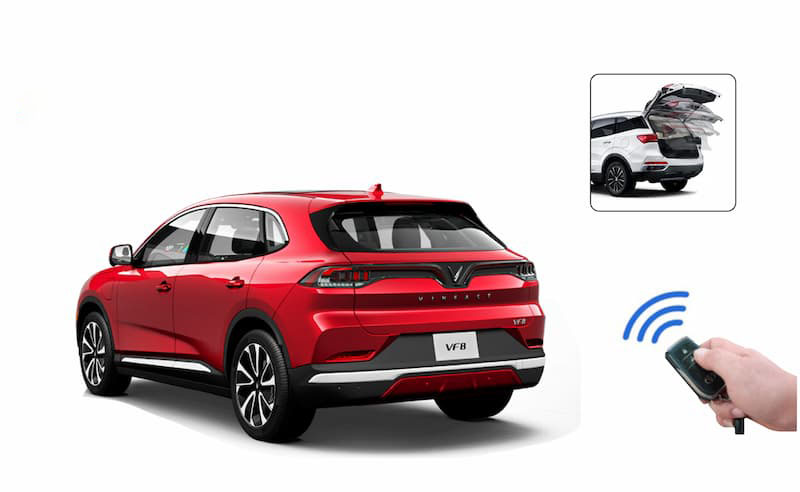 Mở cốp xe VF8 từ xa thông qua nút bấm trên chìa khoá