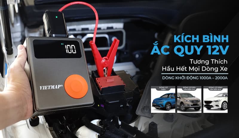 Bơm lốp và kích bình cho xe điện Vinfast